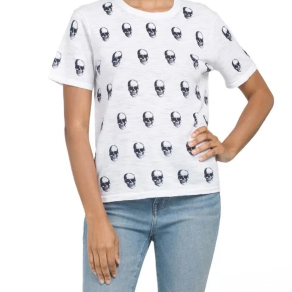 Skull Cashmere White Short Sleeve Linen Tee-Rock Your Work Game!